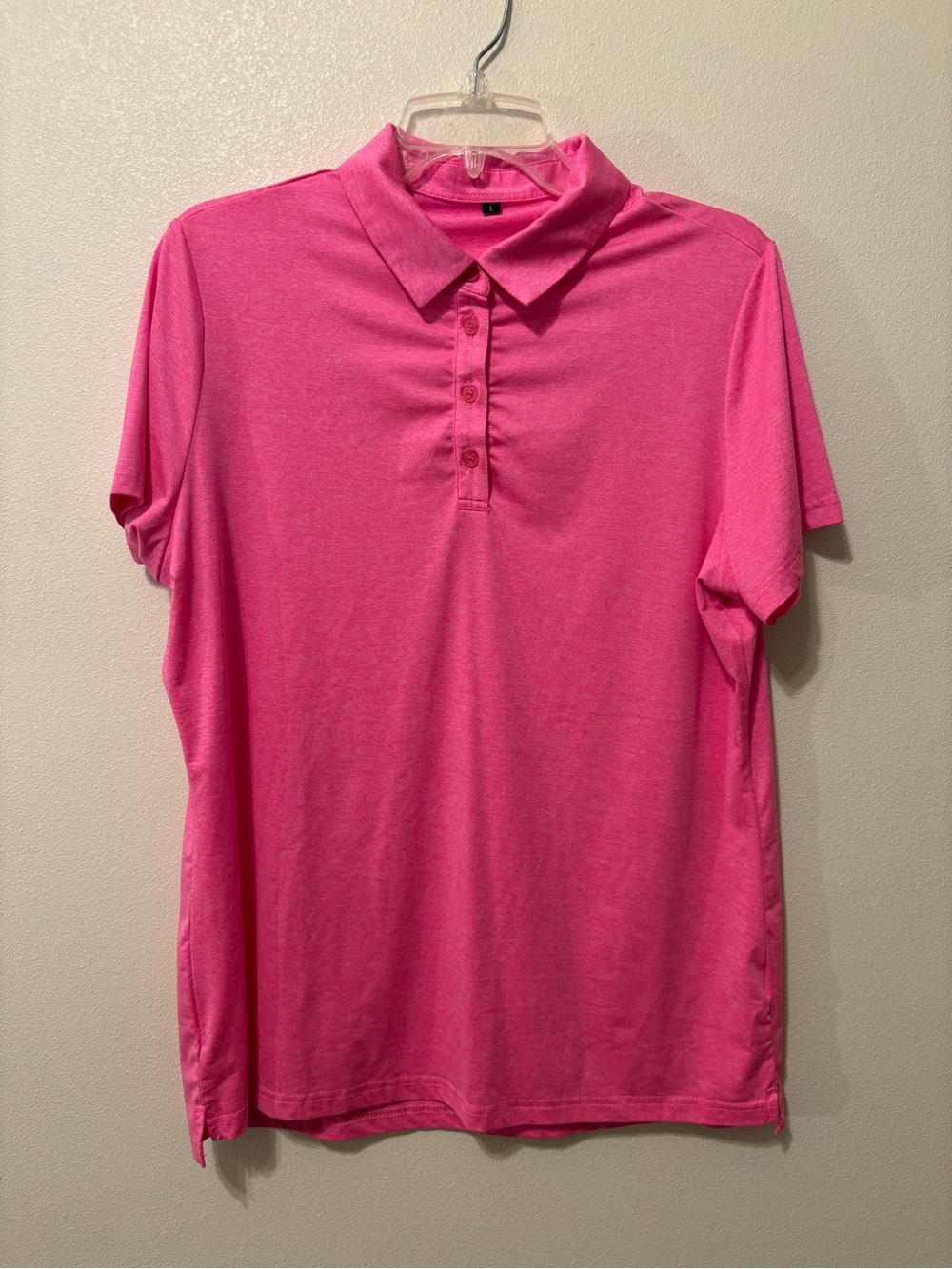 Women’s Short-Sleeve Pink Polo Blouse